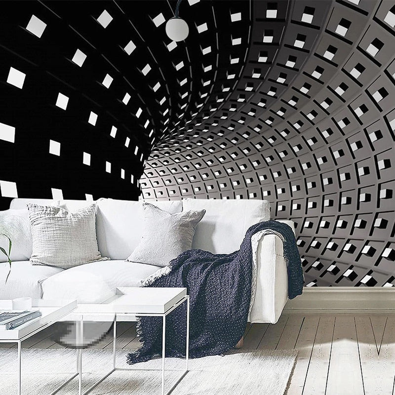 3D Wallpaper Black Space Tunnel
